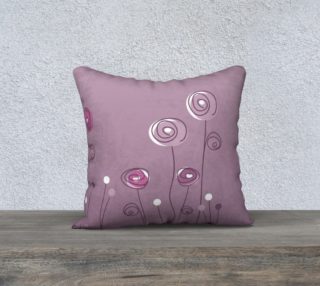 Aperçu de Purple Abstract Flowers Pillow Case 18x18
