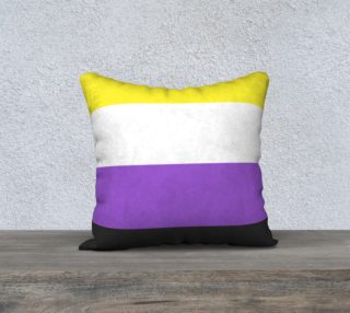 Aperçu de Nonbinary LGBT Pillow Case 18 x 18