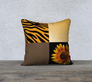 Aperçu de Sunflower and Zebra Stripe Patchwork Pattern