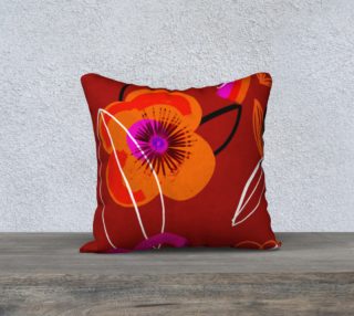 Warm red and orange Poppy 18x18 preview