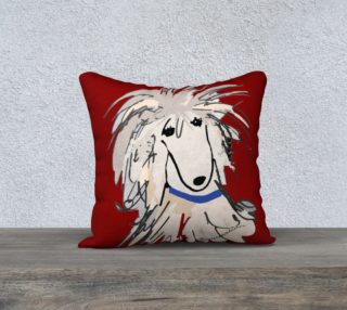 Pillow cover - Poodle Sergio in rich red preview
