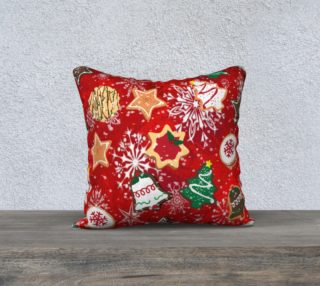 Retro Christmas Cookies Holiday Pillow preview
