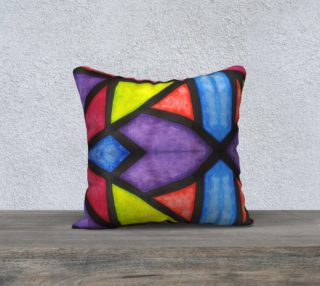 Bold Stained Glass 18inX18in Pillow Case preview