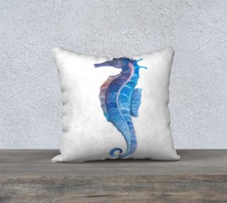 Aperçu de Blue seahorse (horsefish or Hippocampus), handwork watercolor design