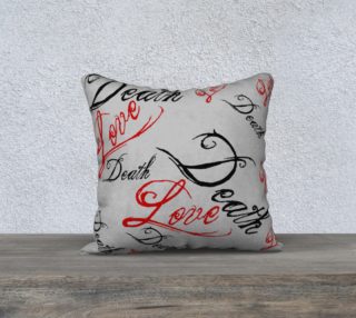 Love and Death Goth throw pillow preview