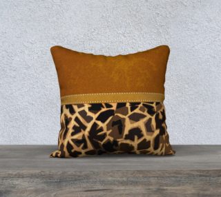 Giraffe Print and Graphic Faux Caramel Leather Suede  preview