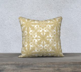Aperçu de Golden Floral Boho Chic Print Pillow