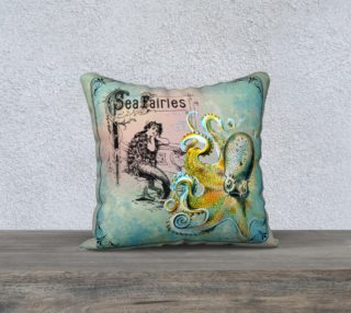 mermaid octopus pillow green preview