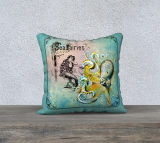 mermaid octopus pillow blue preview