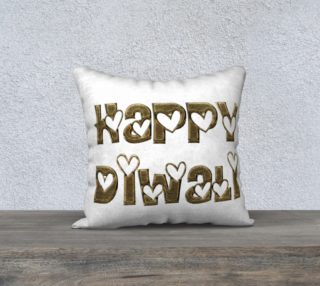 Festival of Lights Happy Diwali Greeting Typography Pillow preview