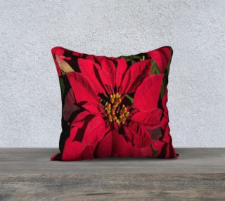 Poinsettia Christmas pillow preview