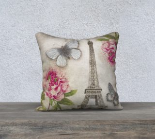 Vintage Paris Eiffel Tower Shabby Chic Peonies preview