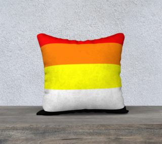 Aperçu de Ako Stripes 18 x 18 Pillow Case Red Orange Yellow White Black