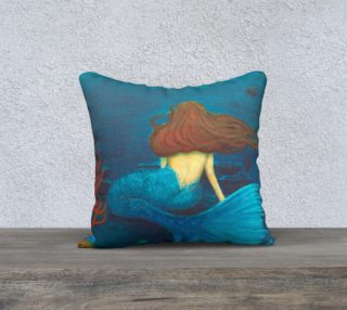 Serene Blue Mermaid Pillow preview