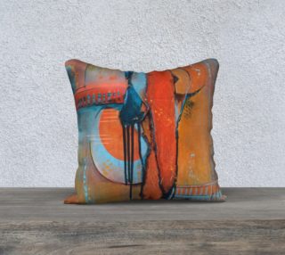 Orange and Blue Abstract Pillow  preview