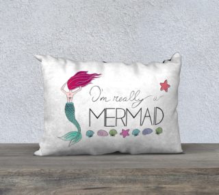 Aperçu de I'm Really a Mermaid Pillow Case - 20"x14"