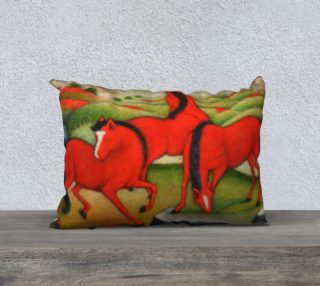 Aperçu de Red Horses pillow
