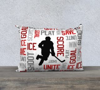 Aperçu de For the Love of Hockey - Red Pillow Case - 20"x14"