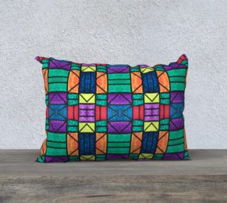 SW Detroit Stained Glass Pillow 20in by 14in  preview