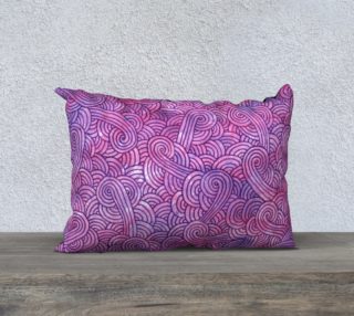 Neon purple and pink swirls doodles 20 x 14 Pillow Case aperçu