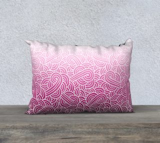 Ombre pink and white swirls doodles 20 x 14 Pillow Case aperçu