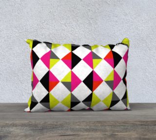 Bold Modern Geometric Pink Red Green Black & White Optical Blocks Patterned Print preview