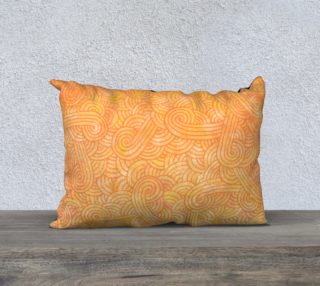 Yellow and orange swirls doodles 20 x 14 Pillow Case aperçu