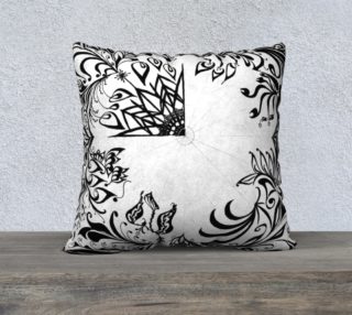 Aperçu de Black and white swirls pillow