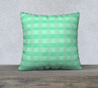 Aqua Green Gingham Weave Pillow preview
