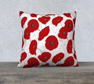 Red Poppy Pattern Zipper Pillow Cover preview