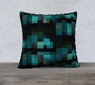Pixel Night by the Sea pattern in deep indigos and green blues preview