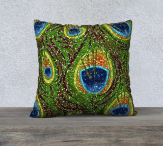 Peacock Feather Glitter Print Pillow preview
