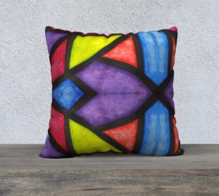 Bold Stained Glass 22inX22in Pillow Case preview
