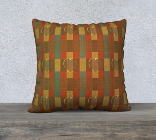 Orange Turquoise Yellow Primitive Plaid Hearts preview