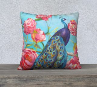Peacock Floral Fantasy 22 x 22 Pillow preview