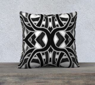 Black & White Ribbon Pillow 22in by 22in preview