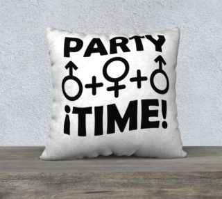 Party Time Threesome Sex Concept Typographic Design Throw Pillow preview