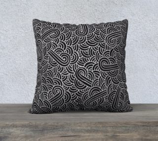Faux silver and black swirls doodles 22 x 22 Pillow Case preview