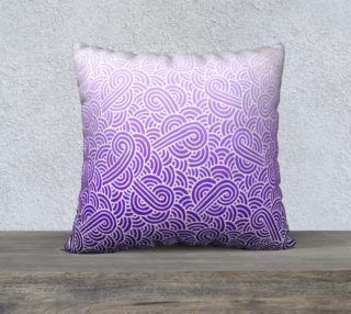 Ombre purple and white swirls doodles 22 x 22 Pillow Case preview