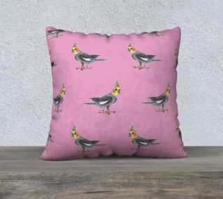 Cockateel birds pattern 22 x 22 Pillow Case preview