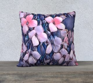 Pink and purple flower pillow preview