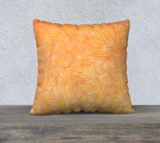 Yellow and orange swirls doodles 22 x 22 Pillow Case preview