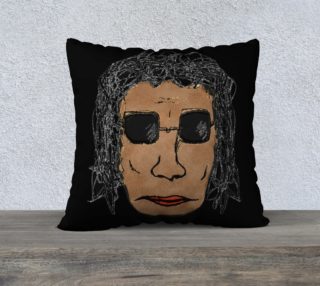 Aperçu de Cool Rock Star Man Drawing Print Pillow