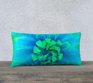 Dahlia in Blue and Green Pillow 24X12 170804 preview