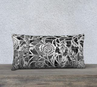 Gray Floral Pillow 24X12 180121 preview