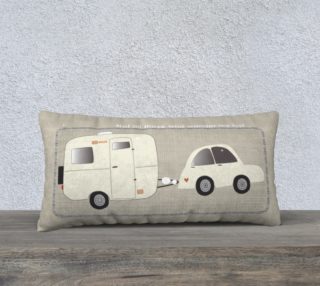 glamping in nature vintage camper long pillow case preview