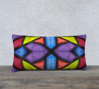 Bold Stained Glass 24inX12in Pillow Case preview