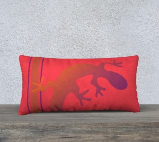 Big Lizard on Coral Pillow 24X12 190105b preview