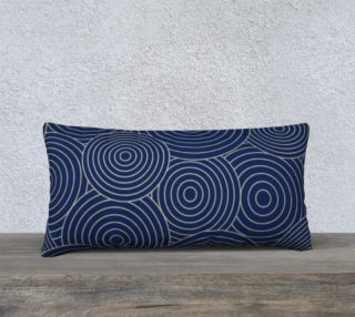 Concentric Circles in Navy Pillow 24X12 190129G preview