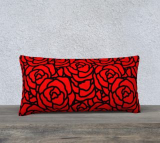 Rose Repeat on Red Pillow 24X12 190204G preview